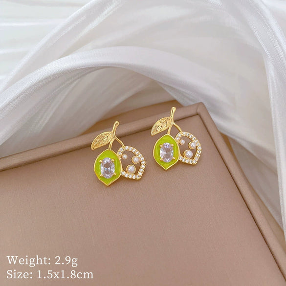 Titanium Steel Women's Geometric Style Jewelry Set With Electroplating Treatment Including Necklace And Earrings