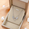 Titanium Steel Women's Geometric Style Little Angel Pendant Necklace With Mixed Gemstone Inlay And O Chain Electroplating Design