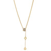 Titanium Steel Women's Geometric Style Tassel Necklace With Zirconia And Mixed Gemstone Setting