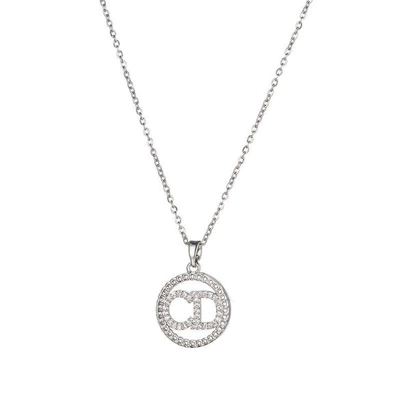 Titanium Steel Women's Heart Shape Diamond Inlaid Clavicle Necklace