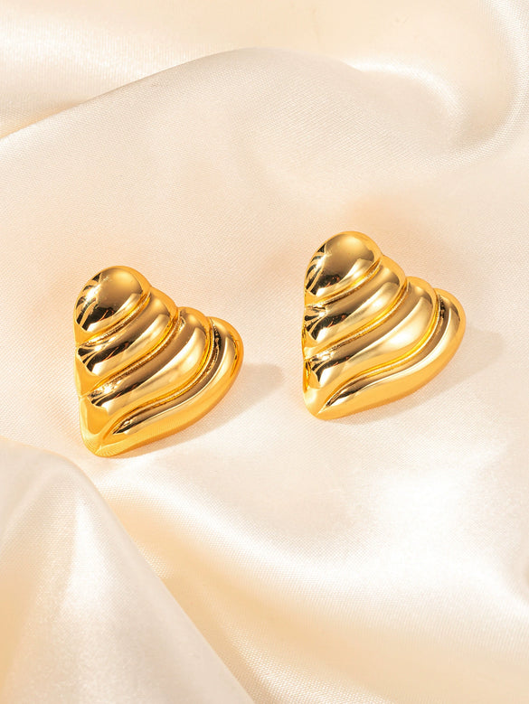 Titanium Steel Women's Heart Shape Electroplated Earrings Simple Allmatch Light Luxury Style