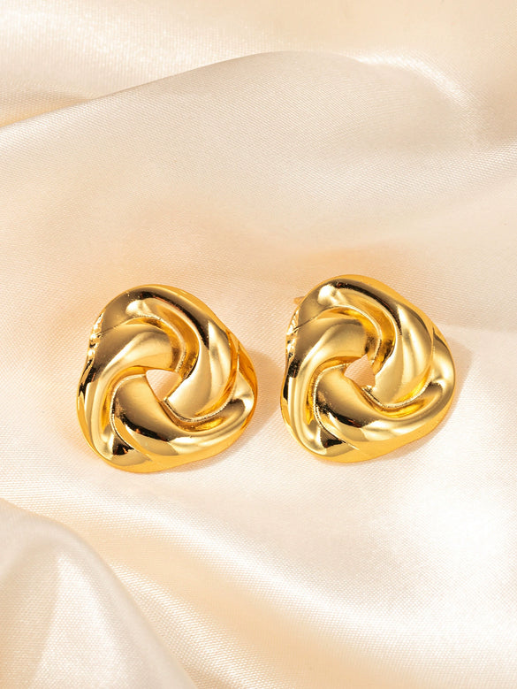 Titanium Steel Women's Heart Shape Electroplated Earrings Simple Allmatch Light Luxury Style