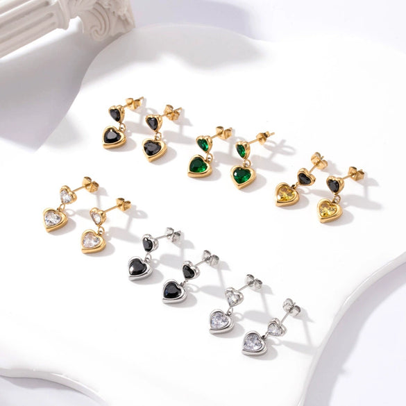 Titanium Steel Women's Heart Shape Personality Earrings