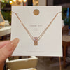 Titanium Steel Women's Heart Shaped Clavicle Chain Necklace With Mixed Gem Inlay And Inlaid Zircon