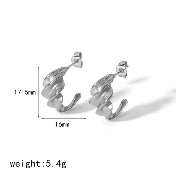 Titanium Steel Women's High Sense Geometric Electroplated Earrings