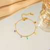Titanium Steel Women's Highend Allmatch Necklace Bracelet Anklet Threepiece Set With Rhinestones And Electroplating