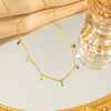 Titanium Steel Women's Highend Allmatch Necklace Bracelet Anklet Threepiece Set With Rhinestones And Electroplating