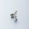 Titanium Steel Women's Inlaid Zircon Heart And Bow Pattern Princess Style Ear Nails