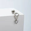 Titanium Steel Women's Inlaid Zircon Heart And Bow Pattern Princess Style Ear Nails