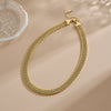 Titanium Steel Women's Jewelry Bracelet And Neckchain With Wave Pattern And Electroplating Processing