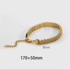 Titanium Steel Women's Jewelry Bracelet And Neckchain With Wave Pattern And Electroplating Processing