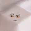 Titanium Steel Women's Jewelry Set With Gemstone Flower Pendant Ring And Earring Electroplated O Word Chain