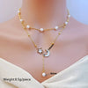 Titanium Steel Women's Jewelry Set With Love Water Drops Bell Pattern And Doublelayer Pearl Star Moon Design Including Necklace Bracelet Ear Buckle
