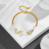 Titanium Steel Women's Jewelry Set With Love Water Drops Bell Pattern And Doublelayer Pearl Star Moon Design Including Necklace Bracelet Ear Buckle