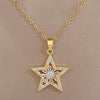 Titanium Steel Women's Jewelry With Geometric Pattern Electroplating Flower And Fivepointed Star Design