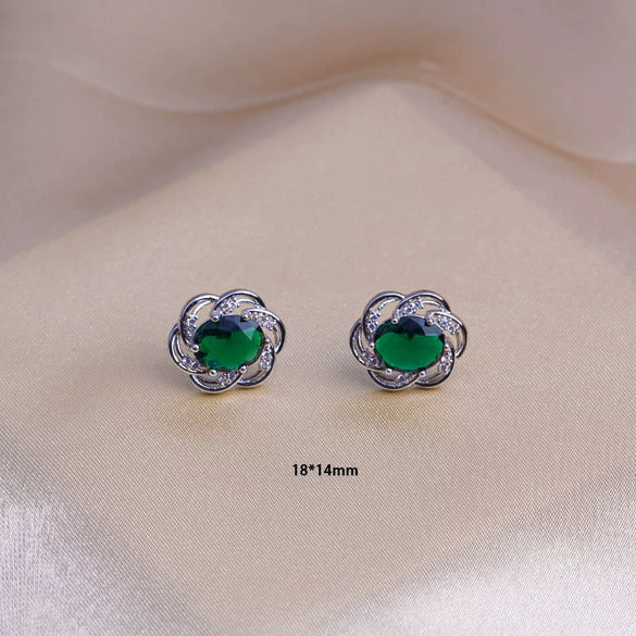 Titanium Steel Women's Jewelry With Pearl Pendant O Word Chain Leaf Pattern Mixed Gemstone Setting Electroplating