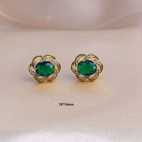 Titanium Steel Women's Jewelry With Pearl Pendant O Word Chain Leaf Pattern Mixed Gemstone Setting Electroplating