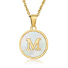 316L Stainless Steel Women's Letter Pattern Gold Inlaid Cross Chain Clavicle Necklace Pendant Jewelry