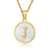 316L Stainless Steel Women's Letter Pattern Gold Inlaid Cross Chain Clavicle Necklace Pendant Jewelry