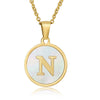 316L Stainless Steel Women's Letter Pattern Gold Inlaid Cross Chain Clavicle Necklace Pendant Jewelry