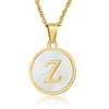 316L Stainless Steel Women's Letter Pattern Gold Inlaid Cross Chain Clavicle Necklace Pendant Jewelry