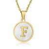 316L Stainless Steel Women's Letter Pattern Gold Inlaid Cross Chain Clavicle Necklace Pendant Jewelry