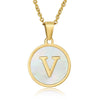 316L Stainless Steel Women's Letter Pattern Gold Inlaid Cross Chain Clavicle Necklace Pendant Jewelry