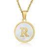 316L Stainless Steel Women's Letter Pattern Gold Inlaid Cross Chain Clavicle Necklace Pendant Jewelry