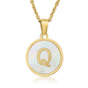 316L Stainless Steel Women's Letter Pattern Gold Inlaid Cross Chain Clavicle Necklace Pendant Jewelry