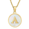 316L Stainless Steel Women's Letter Pattern Gold Inlaid Cross Chain Clavicle Necklace Pendant Jewelry