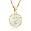 316L Stainless Steel Women's Letter Pattern Gold Inlaid Cross Chain Clavicle Necklace Pendant Jewelry