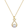 Titanium Steel Women's Light Luxury Cross Pearl Jewelry Set With Geometric Pattern And Electroplating Treatment