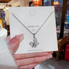 Titanium Steel Women's Light Luxury Fivepointed Star Clavicle Chain With Mixed Gem Inlay And Zircon Inlaid Pendant
