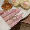 Titanium Steel Women's Light Luxury Fivepointed Star Clavicle Chain With Mixed Gem Inlay And Zircon Inlaid Pendant