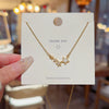Titanium Steel Women's Light Luxury Fivepointed Star Clavicle Chain With Mixed Gem Inlay And Zircon Inlaid Pendant
