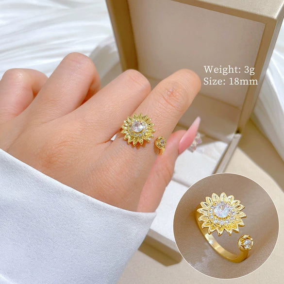 Titanium Steel Women's Light Luxury Geometric Hollow Camellia Earrings Necklace Set With Electroplating