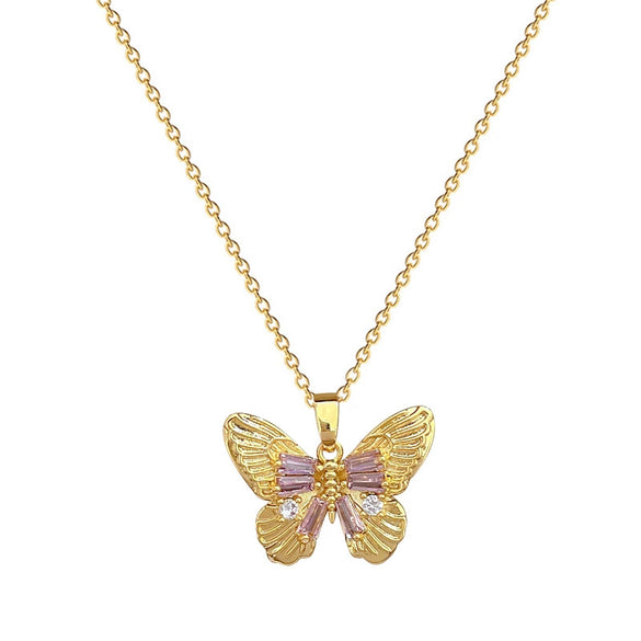 Titanium Steel Women's Light Luxury Geometric Laser Bow Full Diamond Electroplated Necklace Earrings Set
