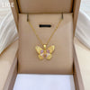 Titanium Steel Women's Light Luxury Geometric Laser Bow Full Diamond Electroplated Necklace Earrings Set