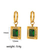 Titanium Steel Women's Light Luxury Geometric Zircon Earrings