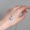 Titanium Steel Women's Light Luxury Heart Shape Diamond Inlay Pendant Necklace With Cross Chain
