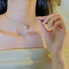 Titanium Steel Women's Light Luxury Heart Shape Diamond Inlay Pendant Necklace With Cross Chain