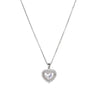 Titanium Steel Women's Light Luxury Heart Shape Diamond Inlay Pendant Necklace With Cross Chain