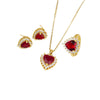 Titanium Steel Women's Light Luxury Heart Shape Pendant Jewelry With Gemstone And Electroplating