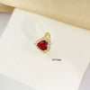 Titanium Steel Women's Light Luxury Heart Shape Pendant Jewelry With Gemstone And Electroplating
