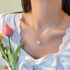 Titanium Steel Women's Light Luxury Heart Shaped O Shaped Chain Necklace With Electroplating
