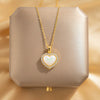 Titanium Steel Women's Light Luxury Heart Shaped O Shaped Chain Necklace With Electroplating