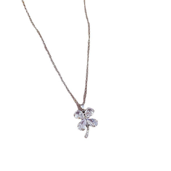 Titanium Steel Women's Light Luxury Microinlaid Diamond Geometric Necklace
