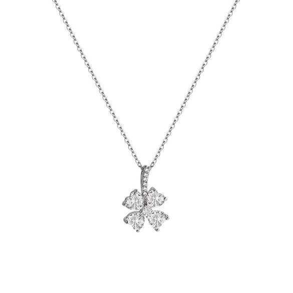Titanium Steel Women's Light Luxury Niche Design Heart Shape Pendant Clavicle Chain Necklace With Electroplating