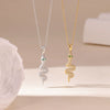 Titanium Steel Women's Light Luxury Snake Pendant O Word Chain Necklace With Geometric Pattern And Electroplating