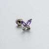 Titanium Steel Women's Love Butterfly Zircon Earrings